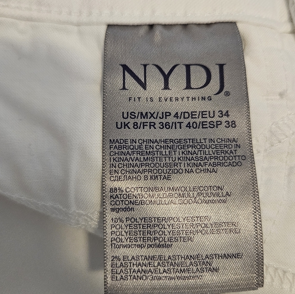 NYDJ Barbara Bootcut White Denim Jeans Sz 4 Lift & Tuck Technology Stretch - Picture 13 of 15